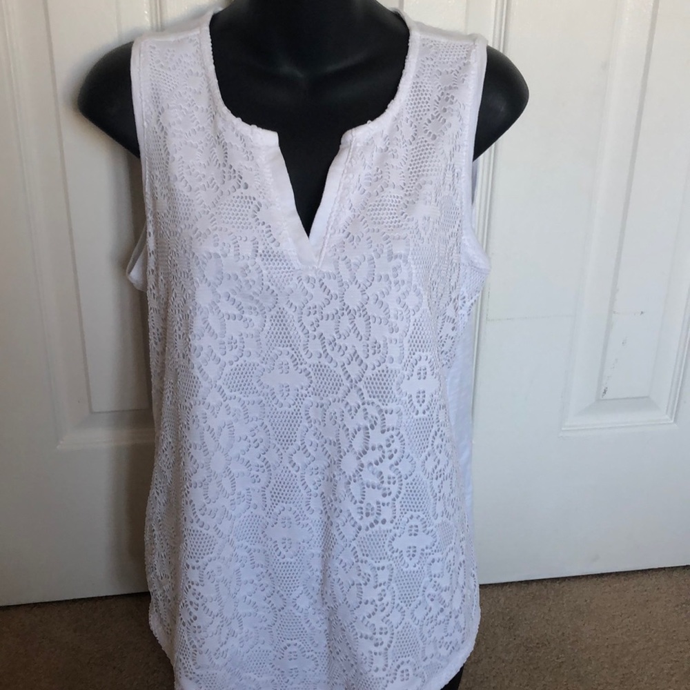 Sleeveless white tank